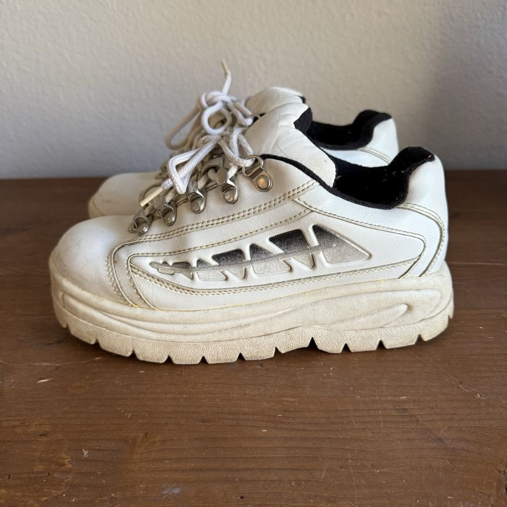 VTG No Boundaries White Platform Chunky‎ Shoes 90s Y2K Womens Size 6 Rare